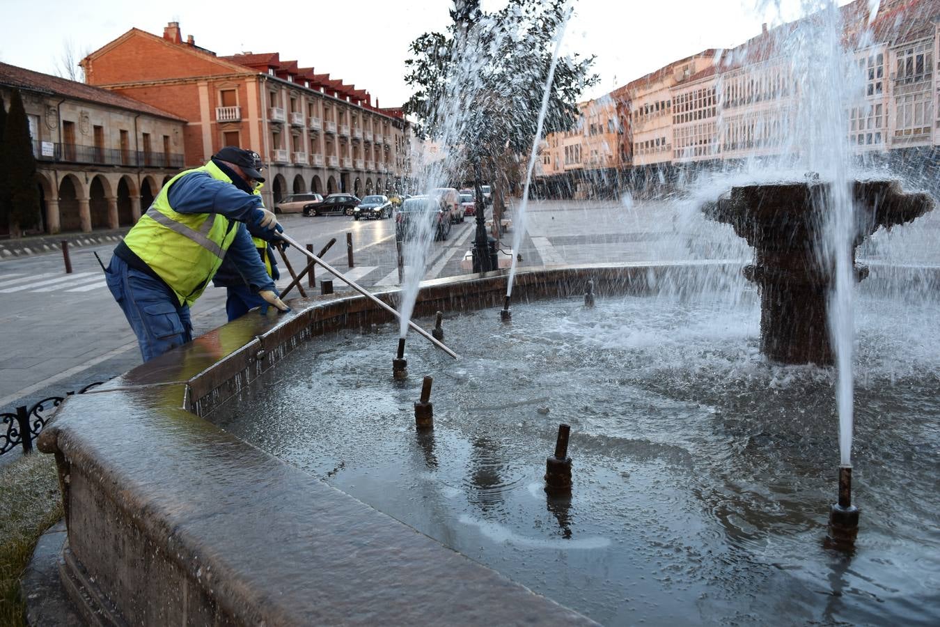 Jornada de frío en Aguilar de Campoo (Palencia)
