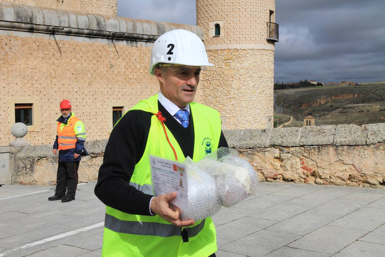 Un simulacro en el Alcázar de Segovia recuerda el incendio que destruyó la fortaleza en 1862