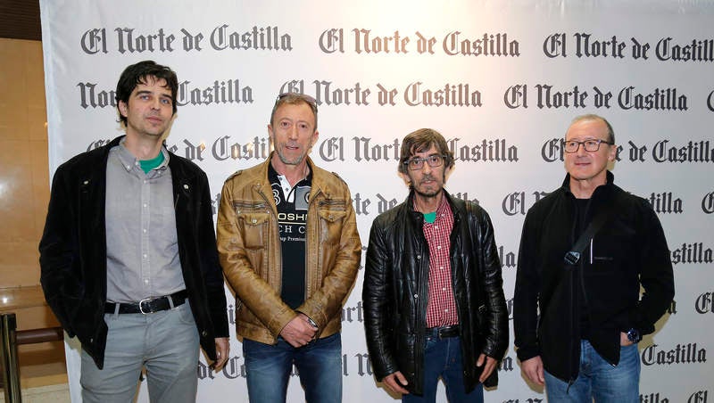 Juan Gascón (Ganemos), Juan Carlos González y Luis González (CCOO), y Julián Martínez (UGT).