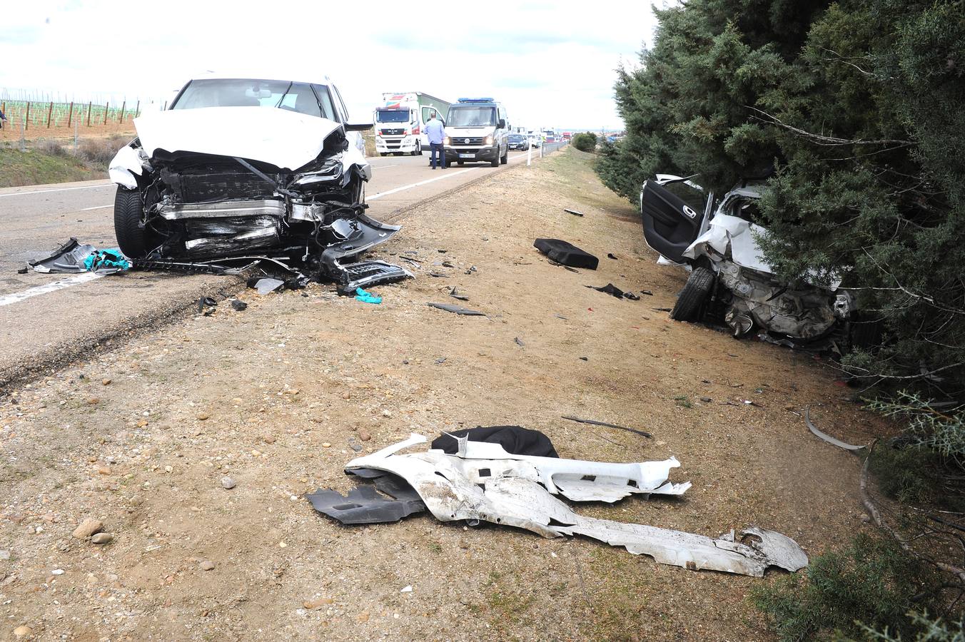 Accidente de tráfico en la A-6, a la altura de la localidad vallisoletana de Rueda