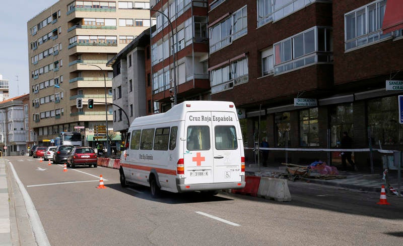 Obras del colector en la avenida Castilla de Palencia