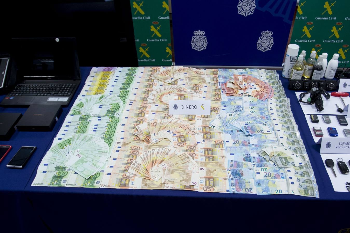 Material incautado en la operación &#039;Bemetas&#039; a la &#039;banda del BMW&#039;