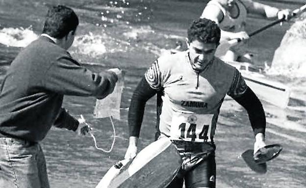 Paco Cabezas, en una prueba en el Pisuerga, en Valladolid. 