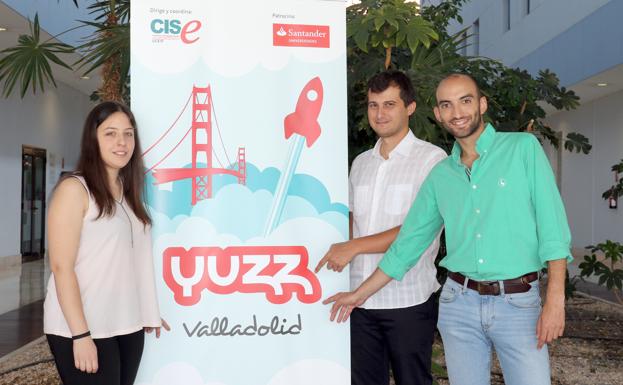 Beatriz Ramis, Gianluca Gallina y Alberto Romero en el Parque Científico de la Universidad de Valladolid. 