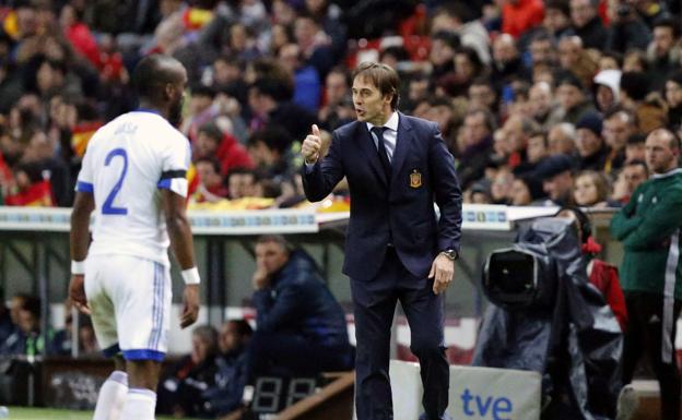 Julen Lopetegui, durante uno de los partidos de la selección en España. 