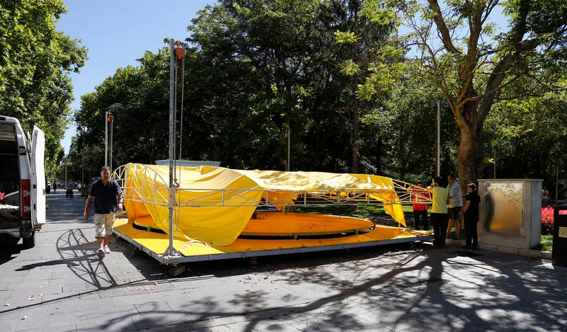 Comienza la instalación de las casetas de la Feria de Día de Palencia