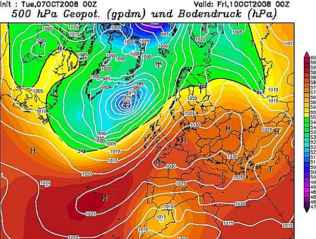 Gota fría sobre la Península ibérica