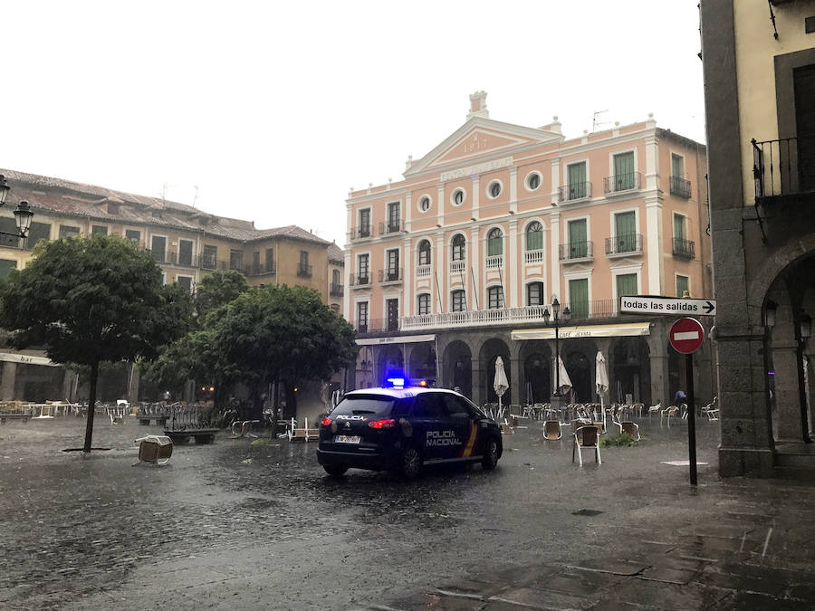 La huella de la tormenta en Segovia