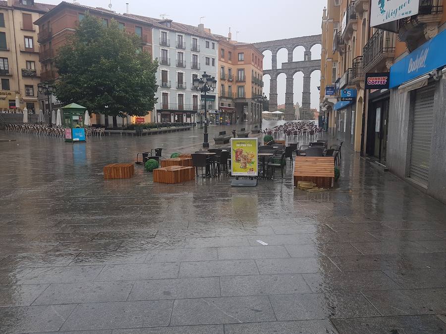 La huella de la tormenta en Segovia