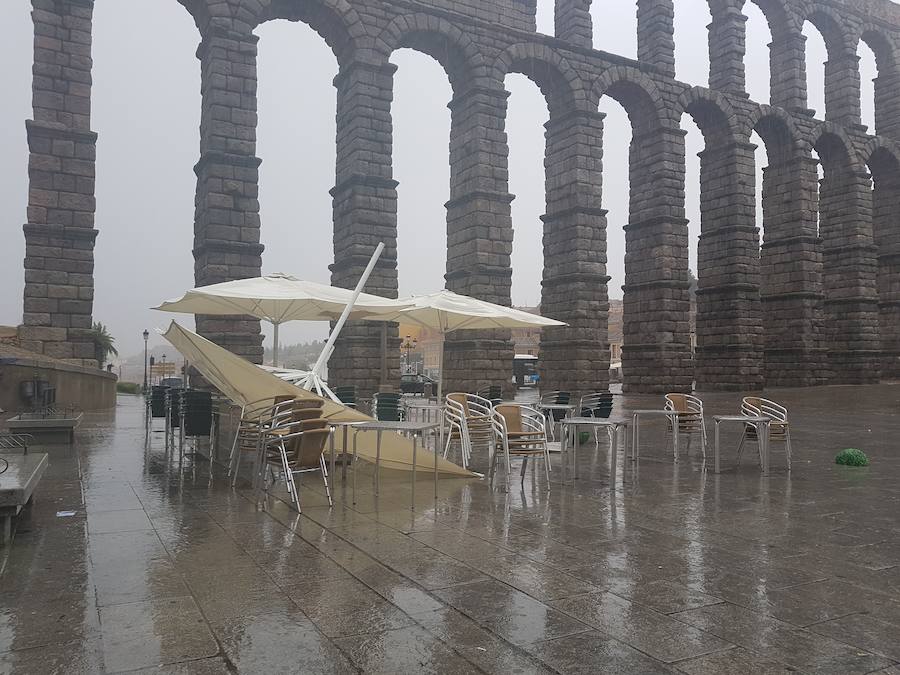 La huella de la tormenta en Segovia