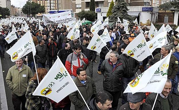 Manifestación de organizaciones agrarias en Valladolid. 