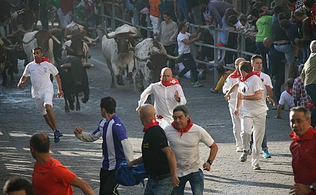 Un momento del encierro celebrado este martes. 