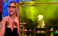 Chenoa comenta el momento en el que pierde el equilibrio y se cae. 