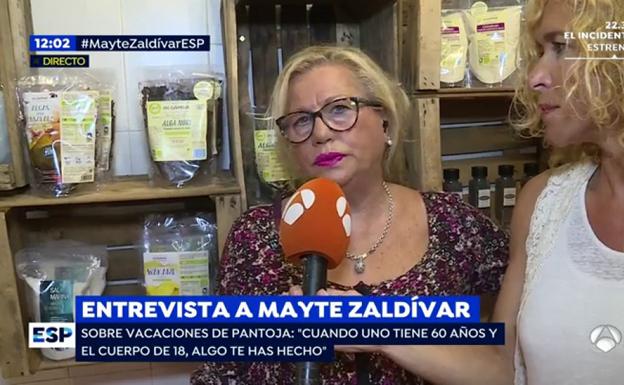 Mayte Zaldívar durante la entrevista en 'Espejo Público'. 