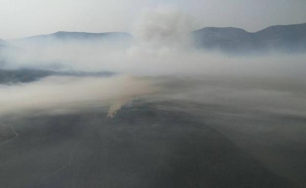 Imagen de la zona del incendio compartida ayer por la BRIF de Tabuyo en Twitter.