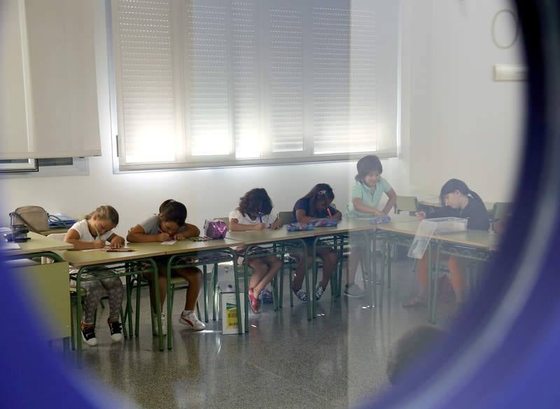 Inauguración del curso escolar en el colegio de Villalobón (Palencia)