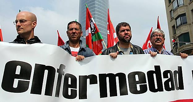 Una manifestación para reclamar más atención a las enfermedades profesionales.