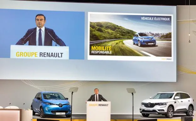 El presidente de la alianza, Carlos Ghons, durante la presentación del proyecto de movilidad eléctrica de Renault. 