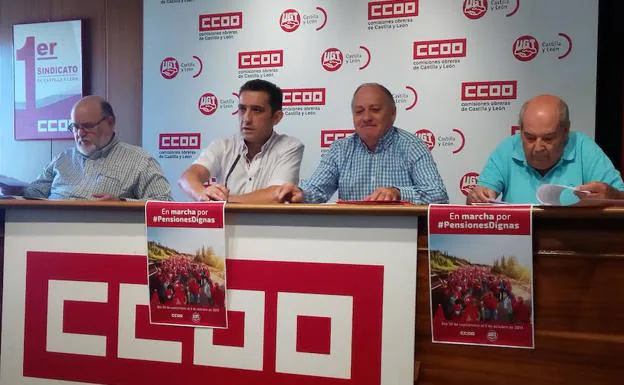 Antonio Díez, Vicente Andrés, Faustino Temprano y Pablo Zalama, este lunes en Valladolid.