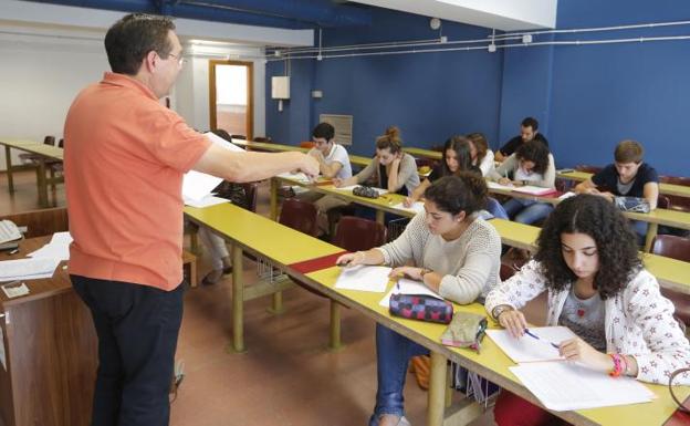 Clase en un aula de la Universidad de Valladolid. 