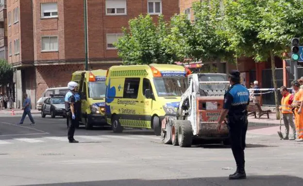 Intervención de la Policía Local en un atropelllo ocurrido el pasado mes de agosto en Delicias. 