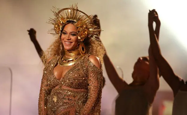 Beyoncé en la gala de los Premios Grammy. 