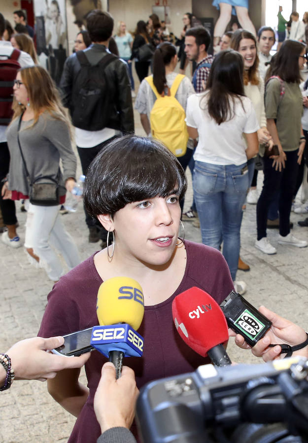 Protesta de los alumnos de la UVA en Segovia