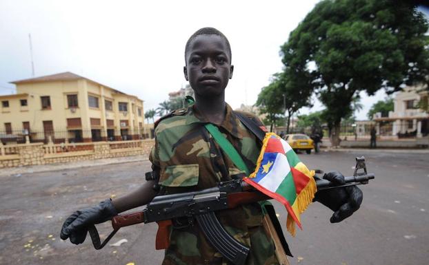Niño soldado en Bangui.