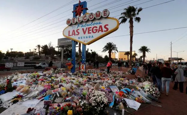 Homenaje a las víctimas de la masacre de Las Vegas.
