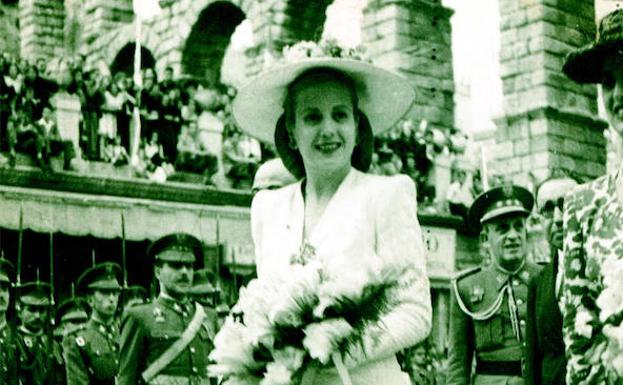 Eva Perón, en el Azoguejo. 