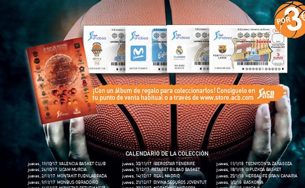 Imagen promocional de los décimos de Lotería de la Liga Endesa. 