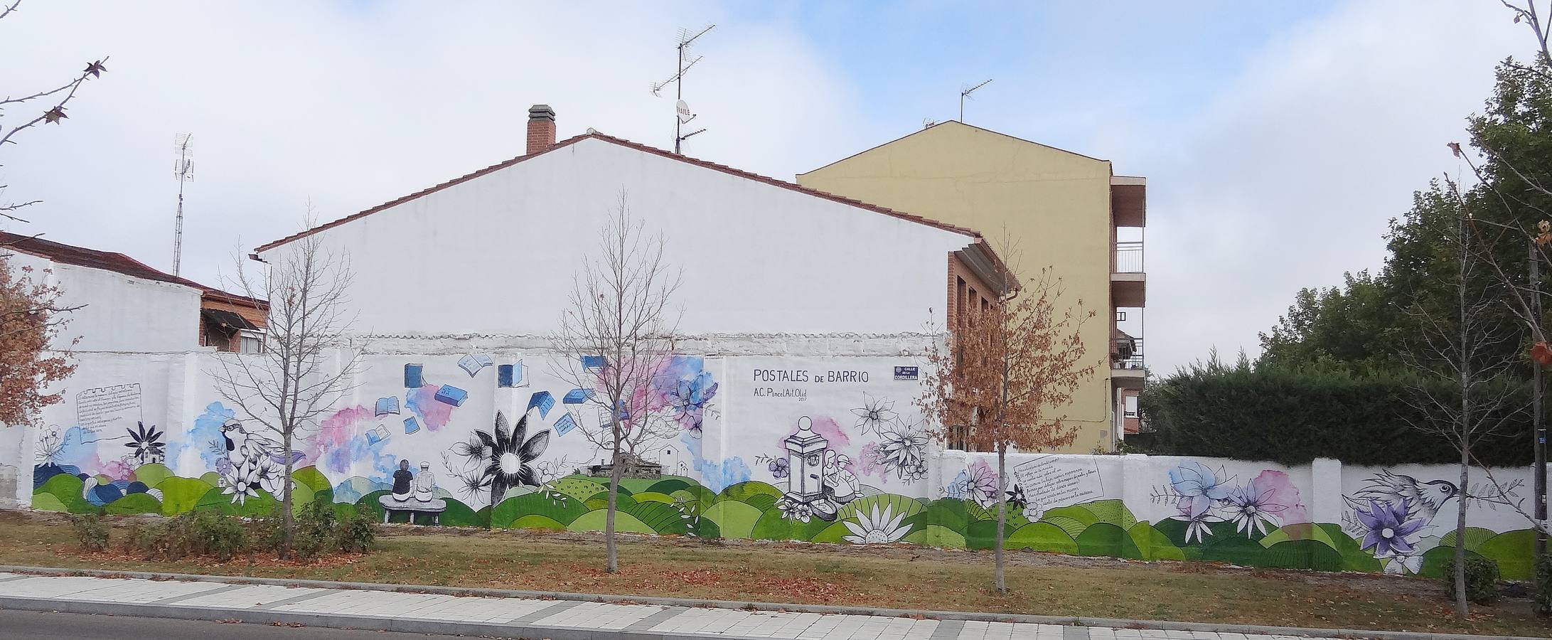 Barrio España. Mural en la esquina de la calle Cordillera con la avenida de Santander (PincelArt Olid).