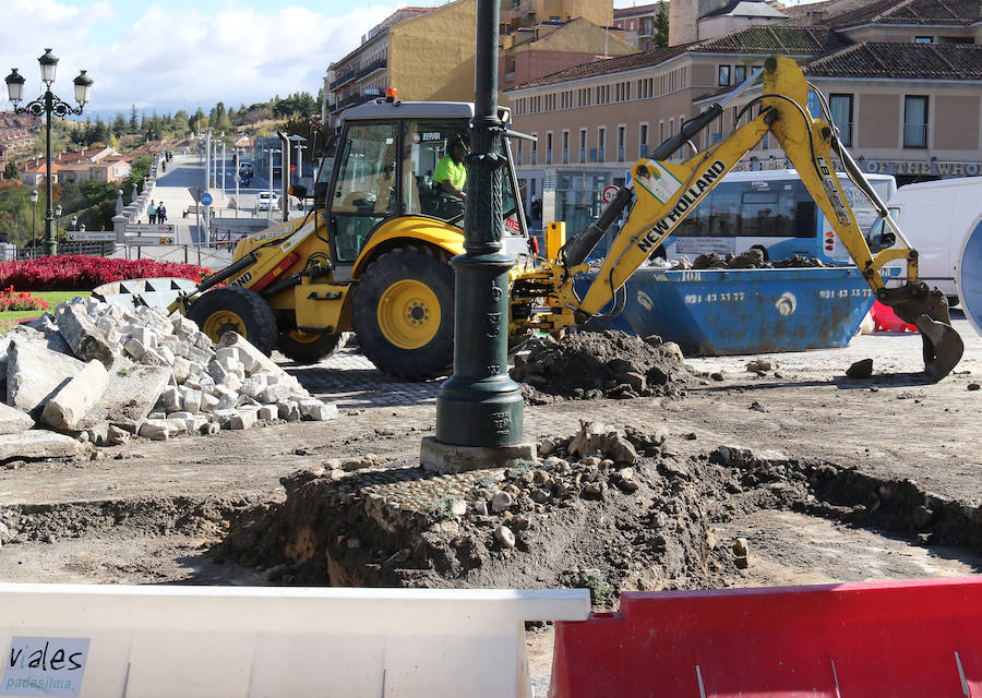 Obras en el entorno del Acueducto. 