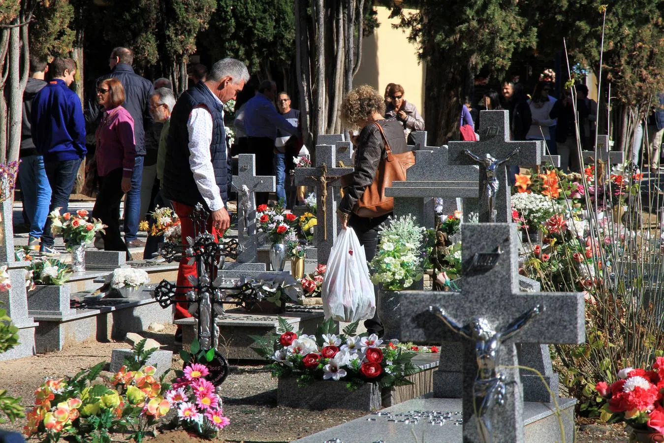 Los segovianos de residencia o de origen han cumplido con la tradición de limpiar y adornar las tumbas de sus difuntos