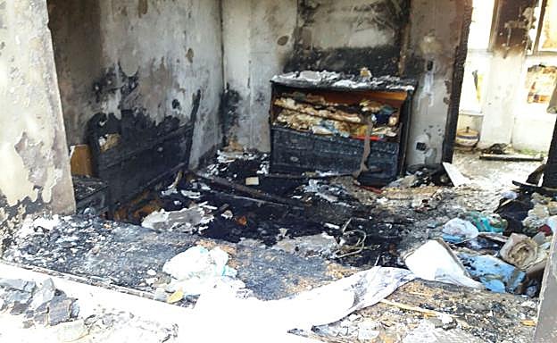 Estancia en la que se produjo el incendio.