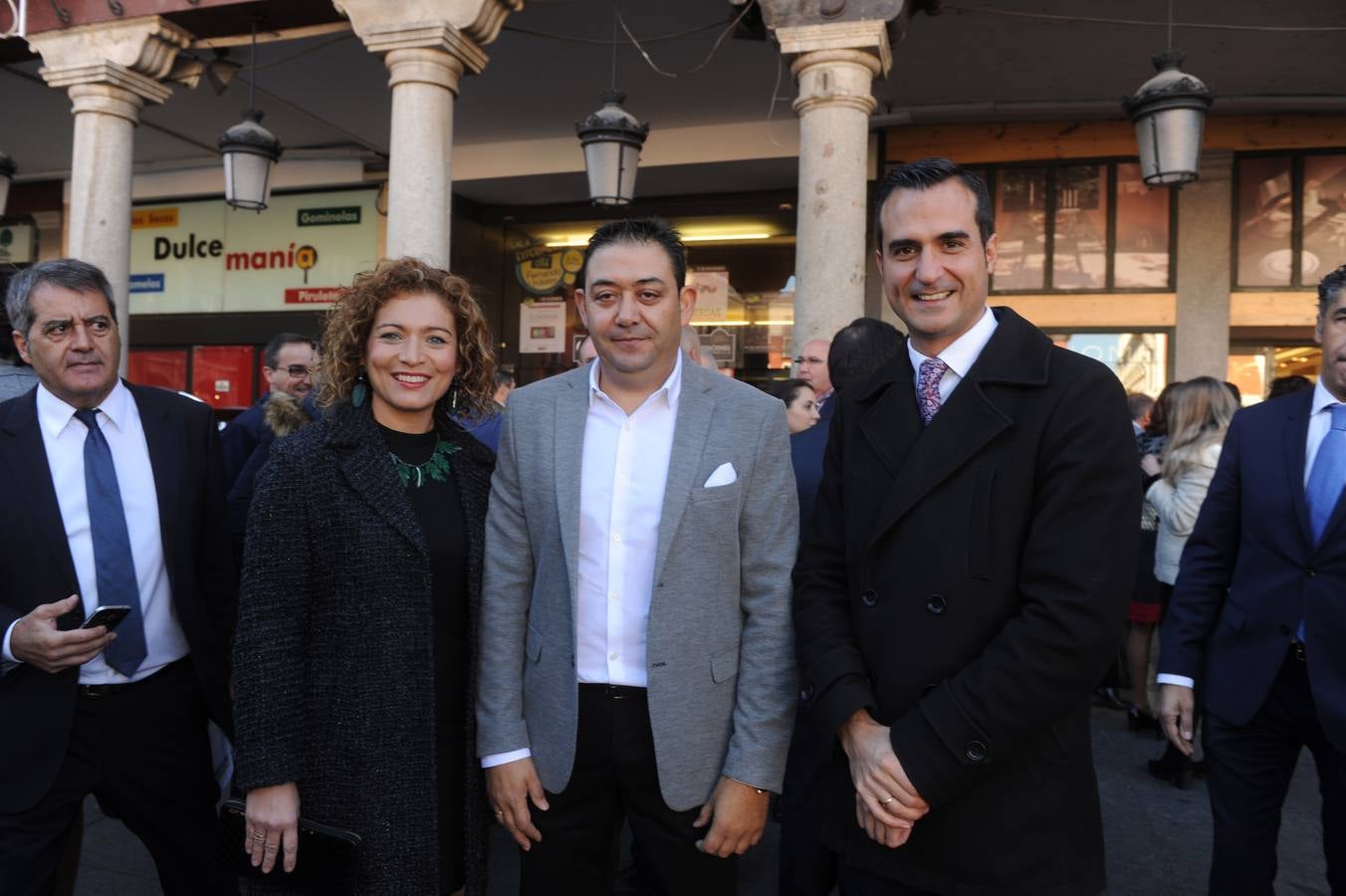 Ana Marcos, Luis Miguel Muñumer, alcalde de Fresno, y Luis Fernández, alcalde de Renedo.
