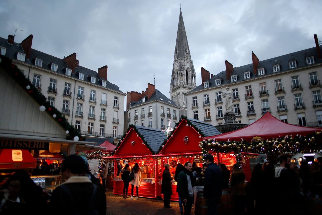 Mercado de Navidad en Nantes (Francia).