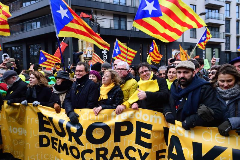 45.000 catalanes claman en favor de la independencia en el corazón de la UE.