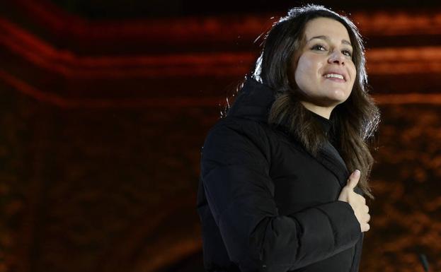 Arrimadas, durante un acto de campaña. 