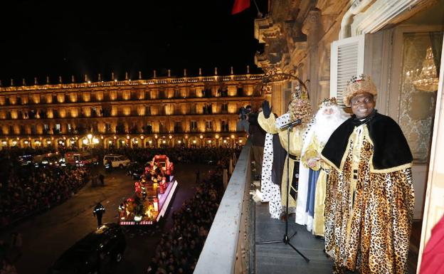 Los Reyes Magos, durante su visita del año pasado a Salamanca. 