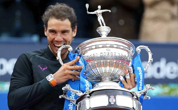 Nadal, tras ganar su décimo título del Godó. 