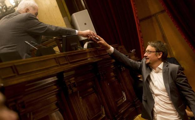 Xavier Domènech, durante la votación.