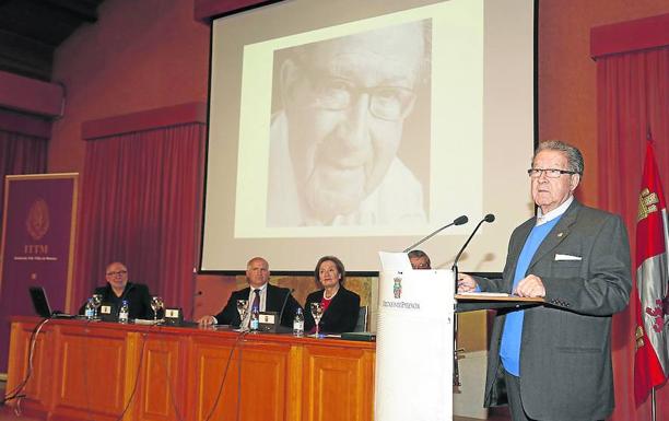 Marcelino García Velasco, durante su intervención en el homenaje.