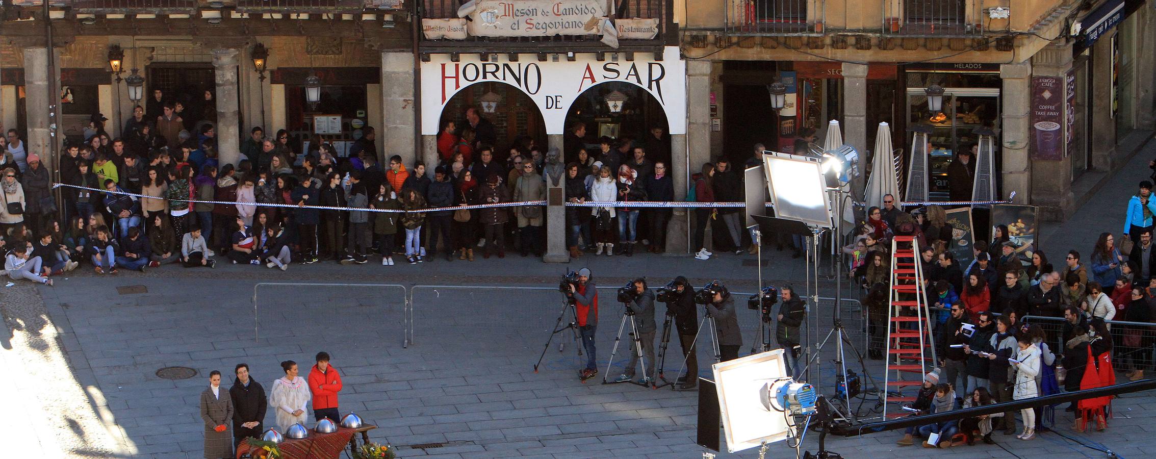 El rodaje se lleva a cabo hoy en la terraza de Santa Columba, junto al Acueducto, con extremado secretismo para no desvelar la identidad de los concursantes elegidos