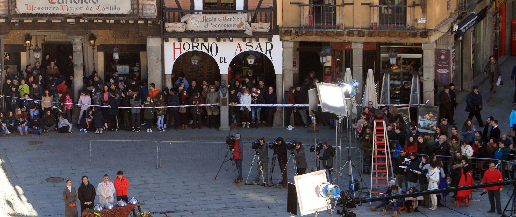 El rodaje se lleva a cabo hoy en la terraza de Santa Columba, junto al Acueducto, con extremado secretismo para no desvelar la identidad de los concursantes elegidos