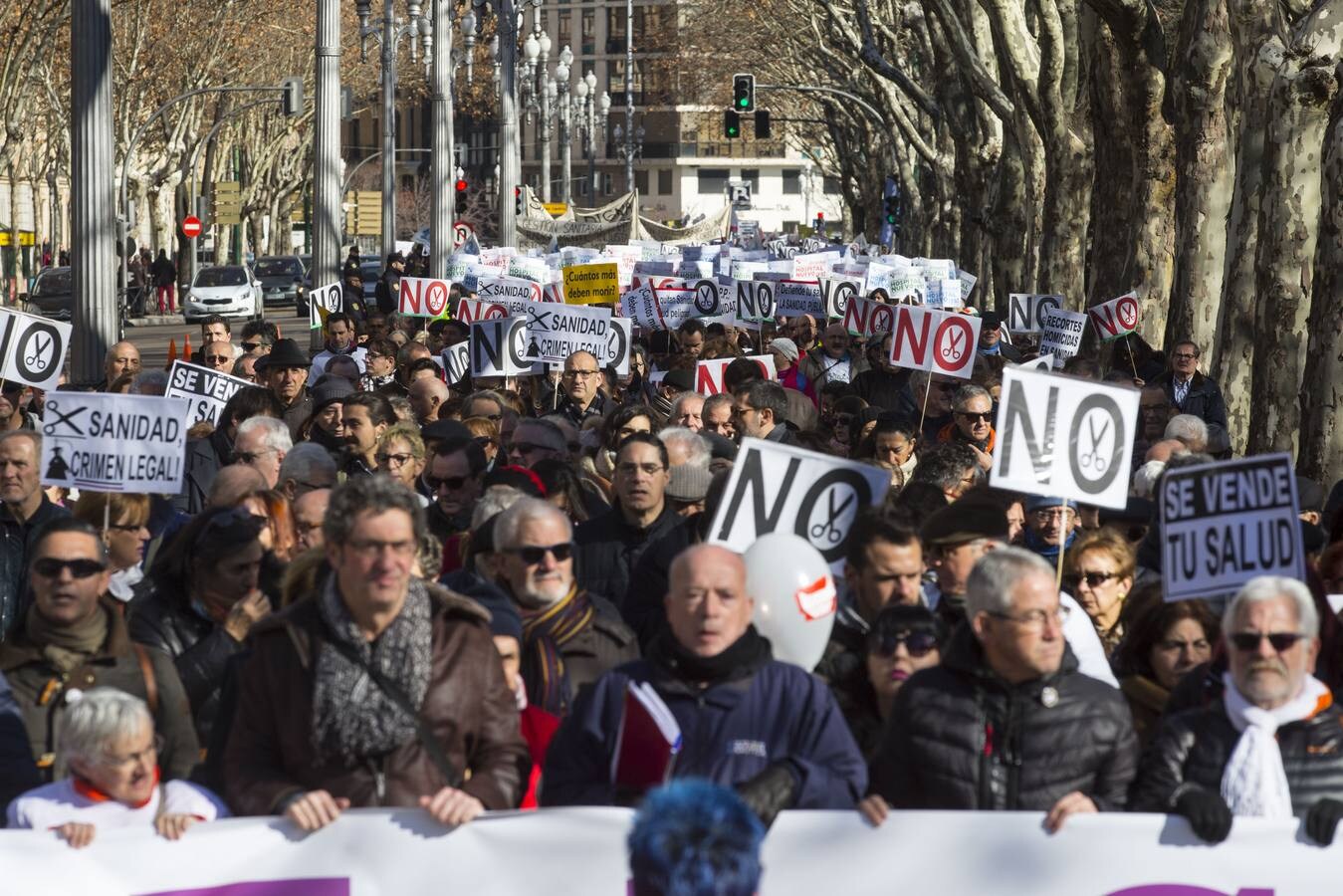 Miles de personas recorren las calles de Valladolid en defensa de la Sanidad de Castilla y León