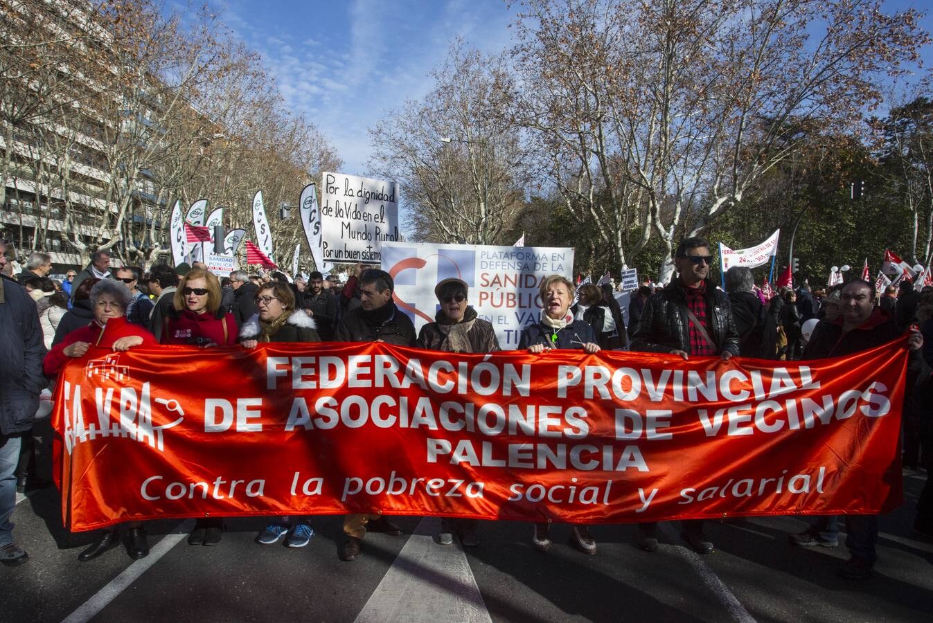 Miles de personas recorren las calles de Valladolid en defensa de la Sanidad de Castilla y León