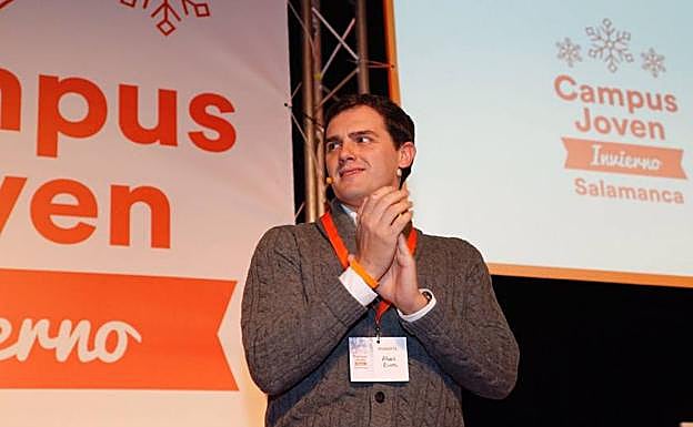 Rivera, durante su intervención esta mañana en Salamanca.