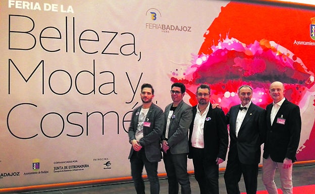 De izquierda a derecha, Rubén Arnanz, Alfredo San José, David Caballero, Mariano Castaño y Jesús Mª Sebastian, en el Campeonato Ibérico. 