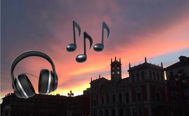 Atardecer en la Plaza Mayor de Valladolid.